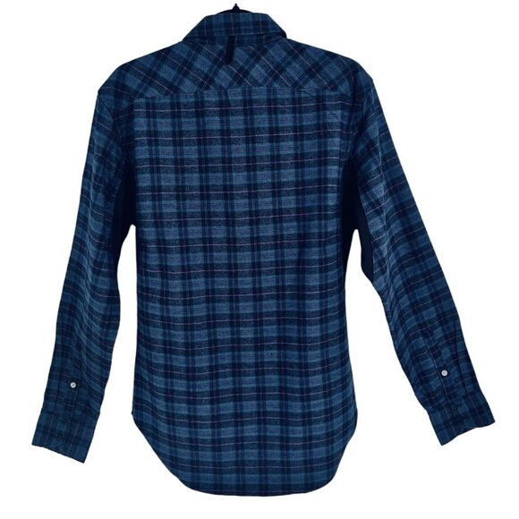 Rag & Bone Mens Pursuit Shirt Size M Checked Cotton Flannel Blue Plaid - Picture 2 of 14